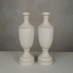 Pair of painted wooden lamp bases in Gustavian style